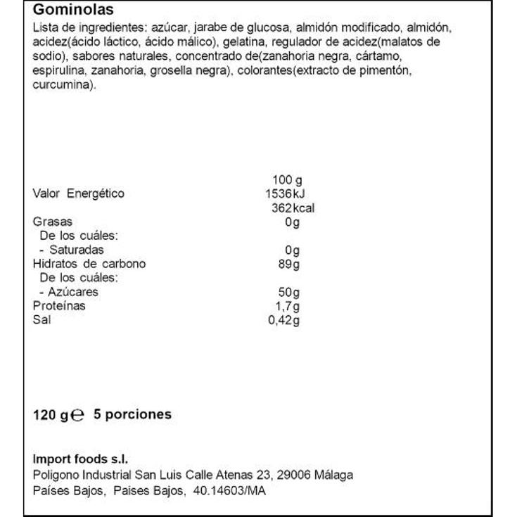 GOMINOLAS WINEGUMS SOUR RED BAND BOLSA 120 GR
