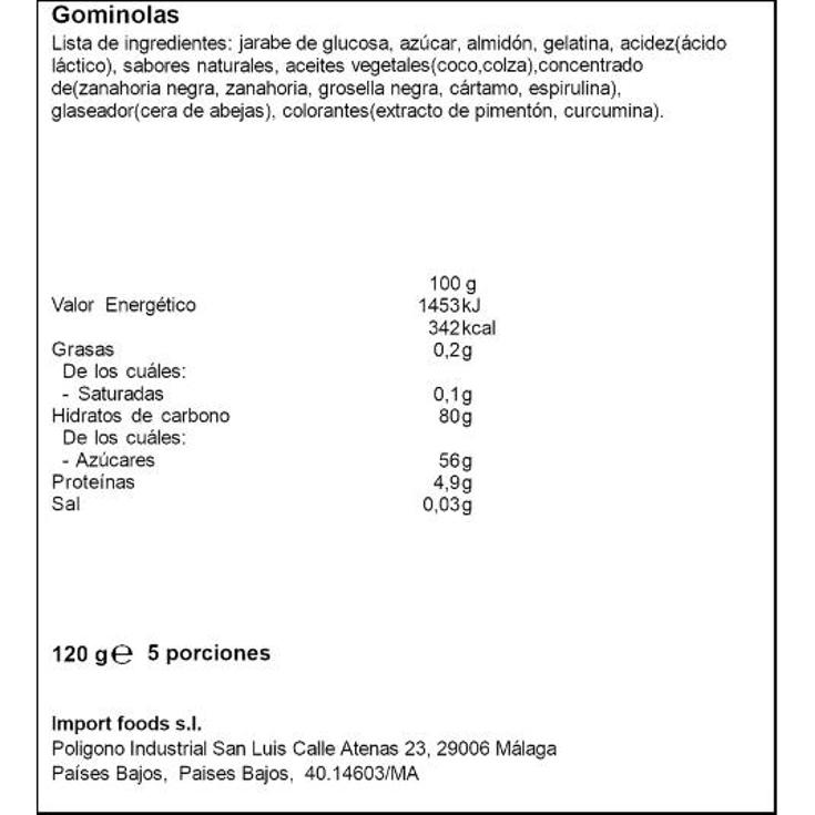 GOMINOLAS WINEGUMS BAG RED BAND BOLSA 120 GR