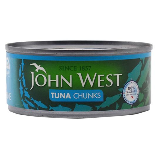ATUN TROZOS NATURAL TUNA CHUNKS JOHN WEST LATA 145 GR