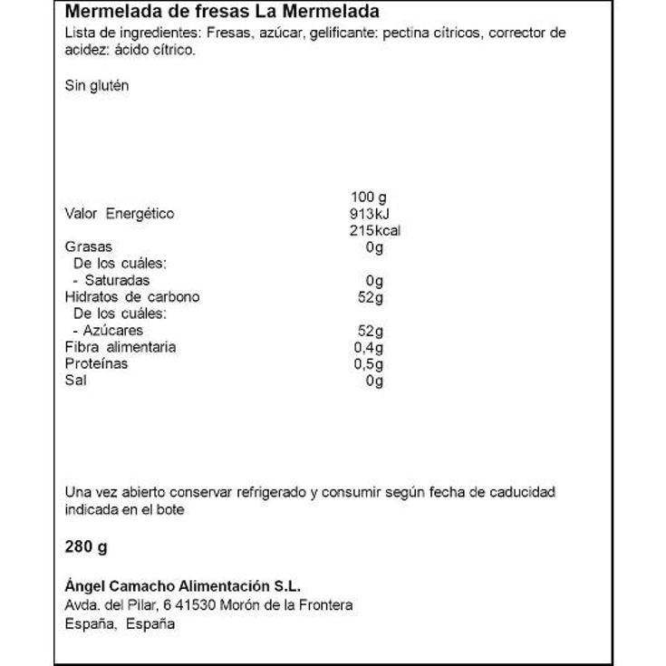 MERMELADA FRESA LA VIEJA FAB FRASCO 280 GR