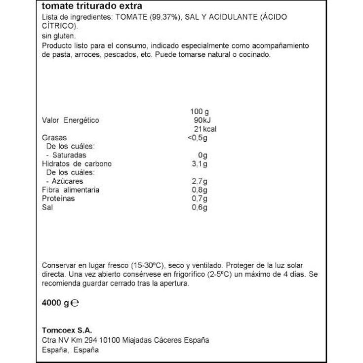 TOMATE TRITURADO VIVOCHEF LATA 4 KG