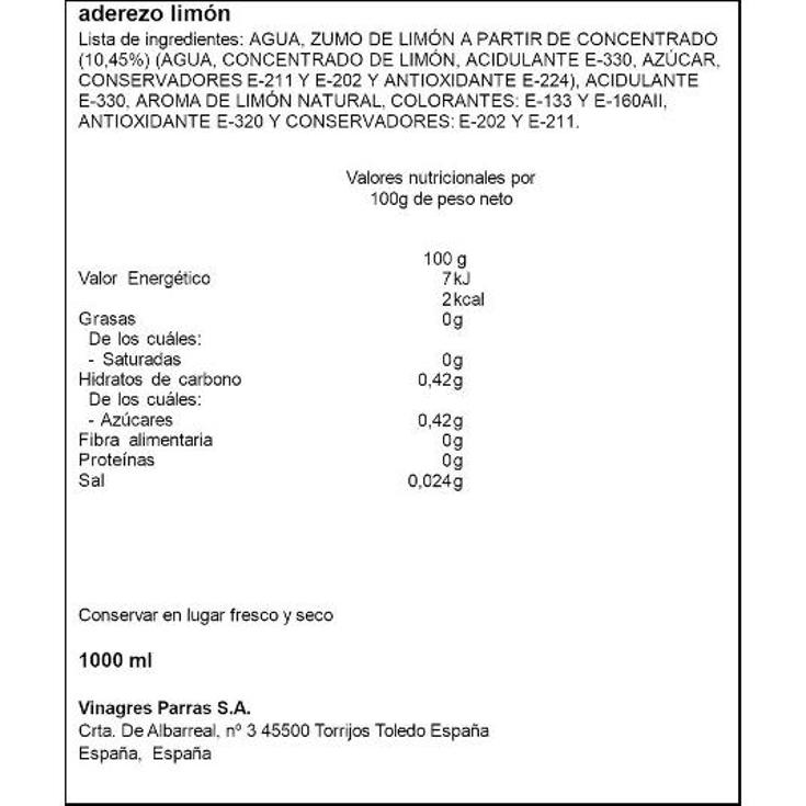 AGRIO DE LIMON VIVOCHEF BTLLA 1 LT