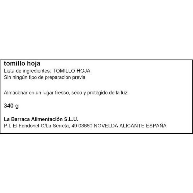 ESPECIAS TOMILLO VIVOCHEF BOTE 340 GR