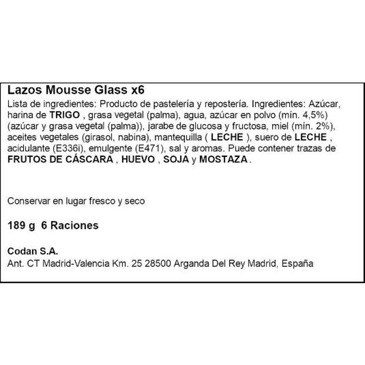 LAZOS MOUSSE GLASS CODAN PQTE 165 GR