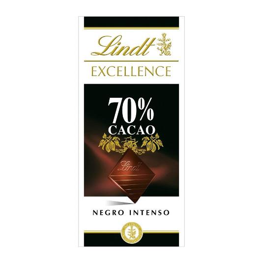 CHOCOLATE NEGRO 70% EXCELLENCE LINDT PTLLA. 100 GR