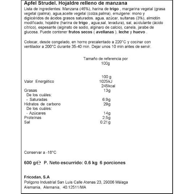 APPLE STRUDELL COPPENRATH BOLSA 600 GR