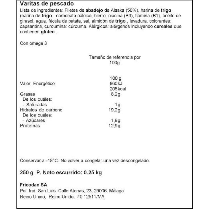 FISH FINGERS 10 YOUNG S PQTE 250 GR