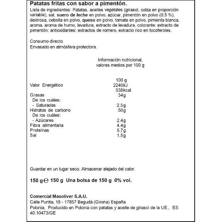 CRUNCHIPS PAPRIKA LORENZ BOLSA 150 GR