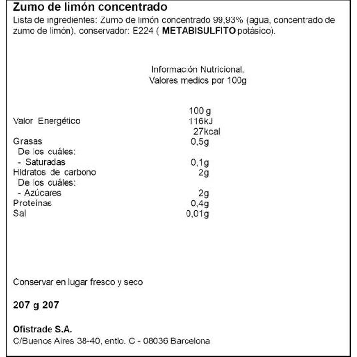 ADEREZO SUCCO DI LIMONE POLENGHI BTLLA 200 ML