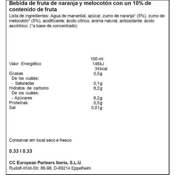 NARANJA/MELOCOTON CAPRI SUN UNIDAD 330 ML