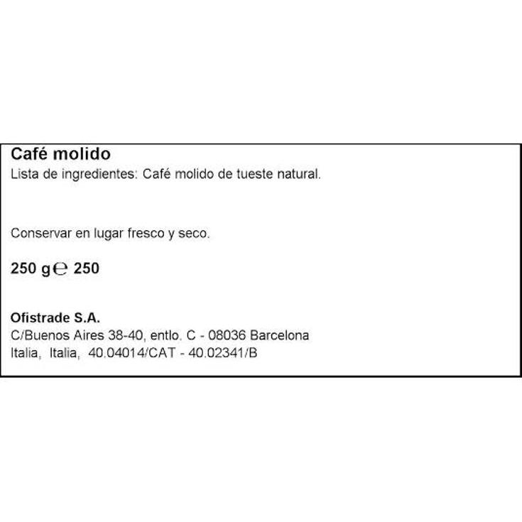 CAFE MOLIDO CREMA E GUSTO LAVAZZA PQTE 250 GR
