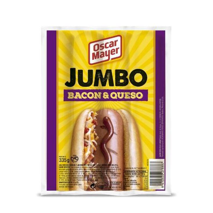 SALCHICHAS JUMBO BACON QUESO OSCAR MAYER PQTE 335 GR