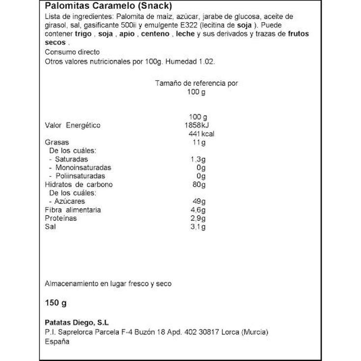 PALOMITAS CARAMELO DIEGO BOLSA 150 GR