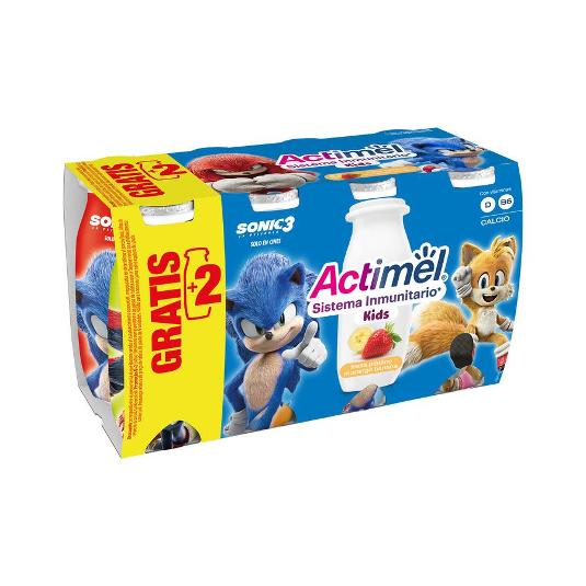 ACTIMEL FRESA PLATANO X6 DANONE PACK 600 GR