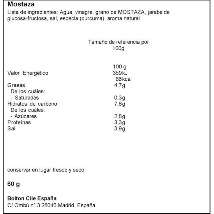 MOSTAZA BOLSITAS 18 UDS PRIMA PQTE 90 GR