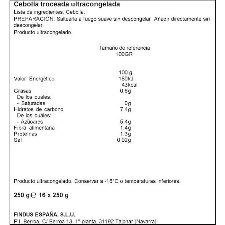 CEBOLLA TROCEADA FINDUS BOLSA 250 GR