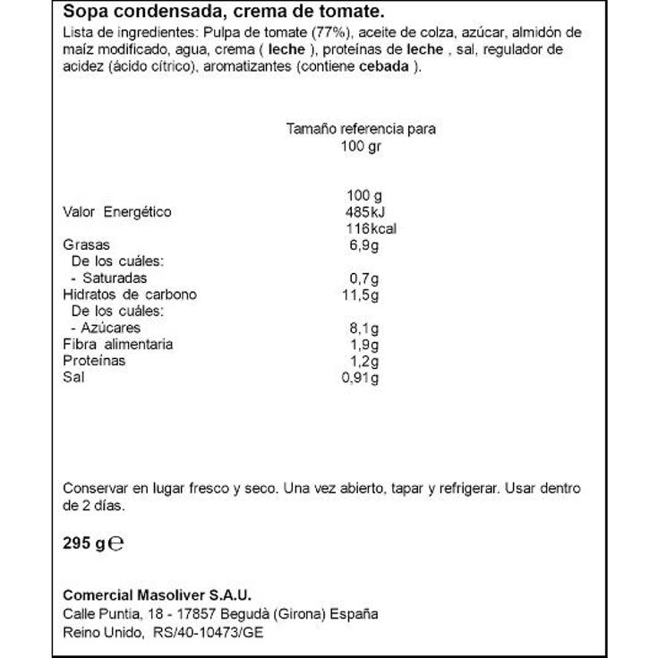 SOPA DE TOMATE CAMPBELLS LATA 295 GR