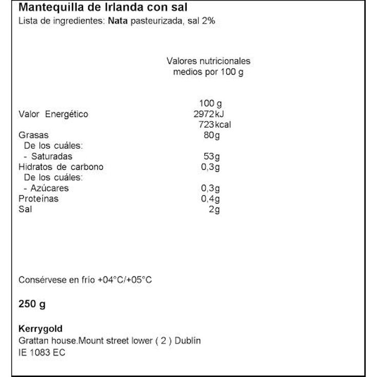 MANTEQUILLA KERRYGOLD PTLLA 250 GR