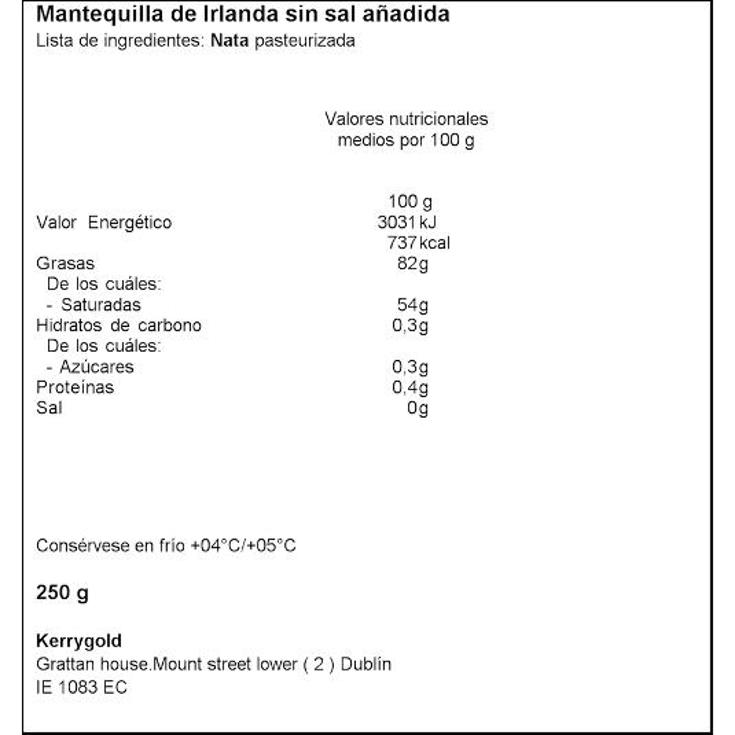 MANTEQUILLA S/SAL KERRYGOLD PTLLA 200 GR