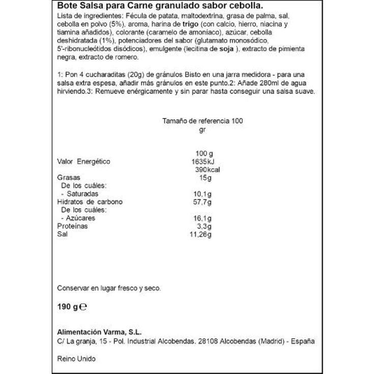 CONCENTRADO CEBOLLA BISTO BOTE 190 GR