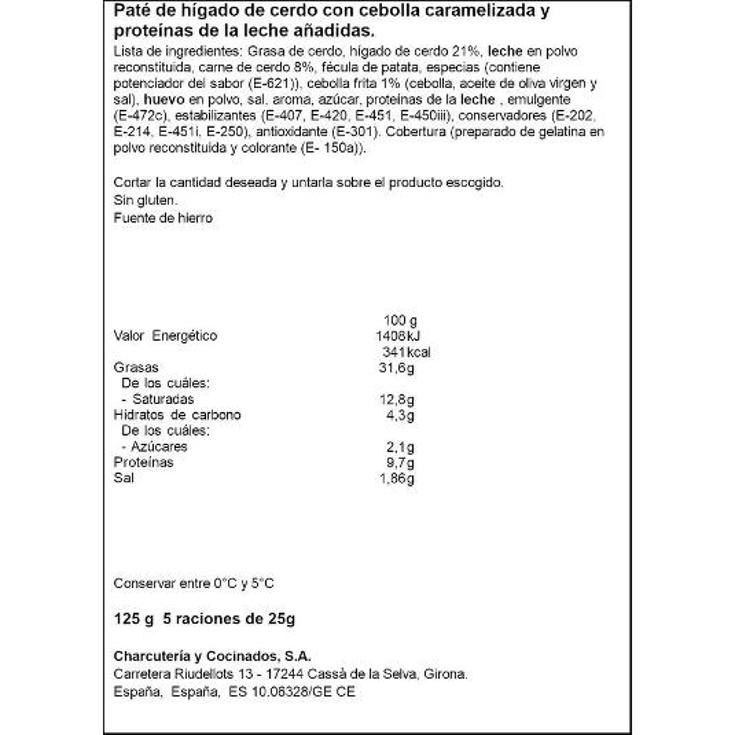 PATE CEBOLLA CARAMELIZADA PACK 113 GR
