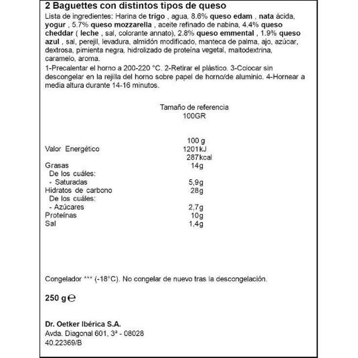 PANNINI 4 QUESOS DR.OETKER ESTCH 250 GR