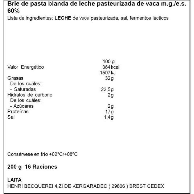 PUNTA QUESO BRIE 58%M.G. CHATEAU FRAN UND 200 GR