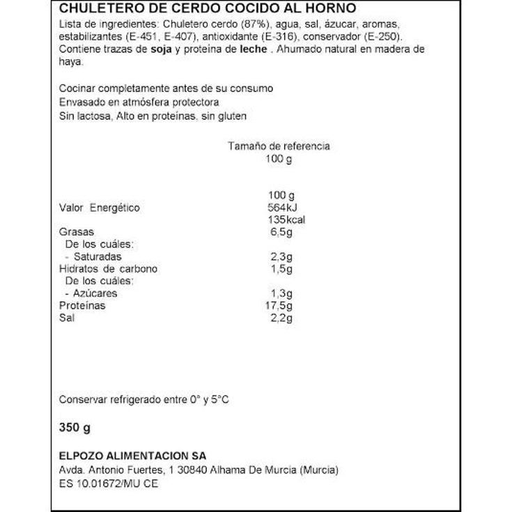 CHULETA SAJONIA LONCHAS EL POZO BDJA 400 GR