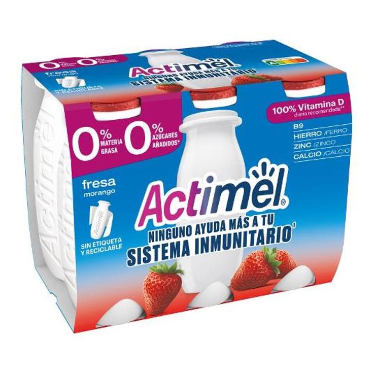 ACTIMEL LIQUIDO DESNATADO FRESA DANONE PACK 600 GR