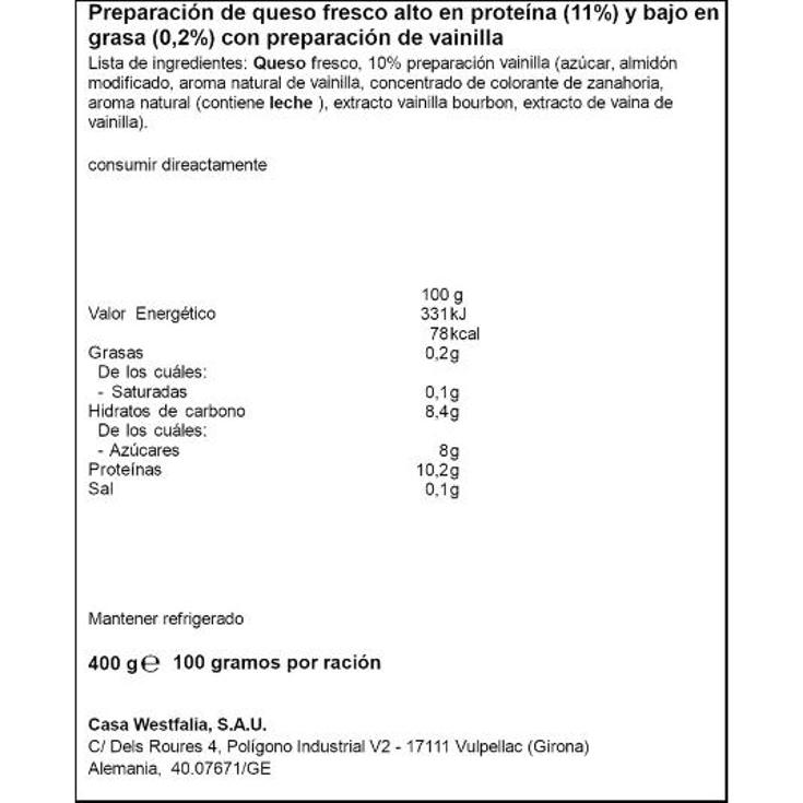 SKYR SUAVE VAINILLA PROTEINA EXQUISA TRRNA 400 GR