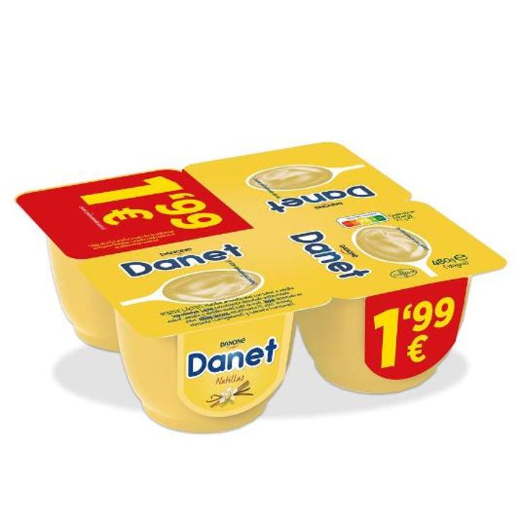 NATILLAS DANET VAINILLA 4X120 DANONE PACK 480 GR