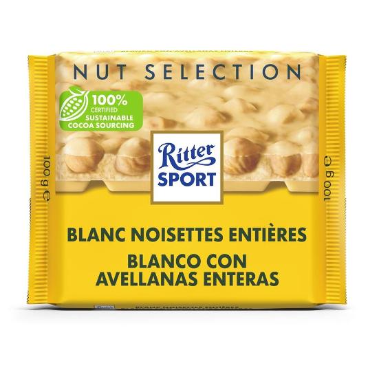 TABLETA CHOCOLATE BLANCO AVELLA RITTER SPORT UNIDAD 100 GR