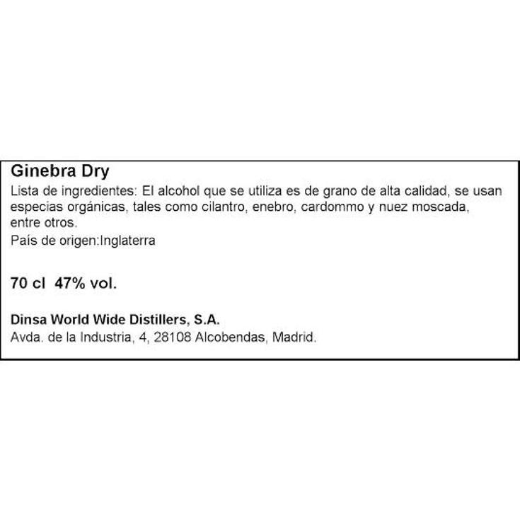 LONDON DRY GIN GOA BTLLA 70 CL