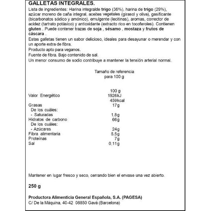 MANTOVANES INTEGRALES PAGESA PQTE 250 GR