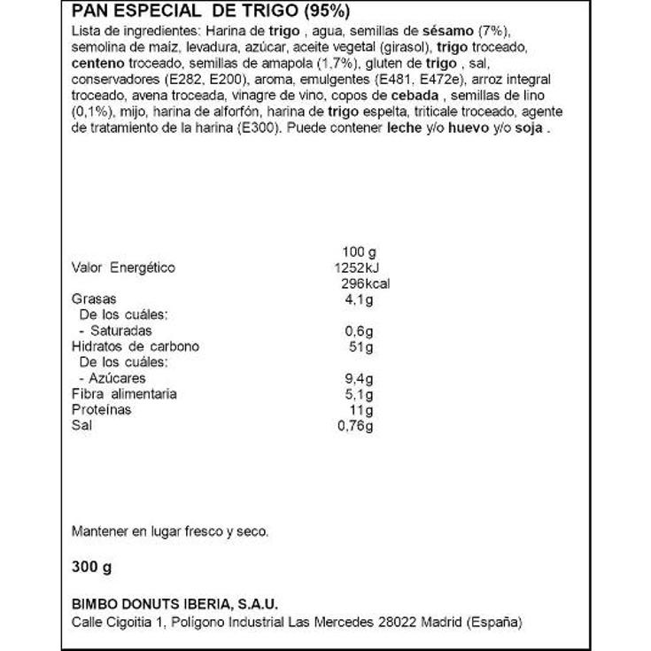 BAGELS SEMILLAS BIMBO PQTE 300 GR