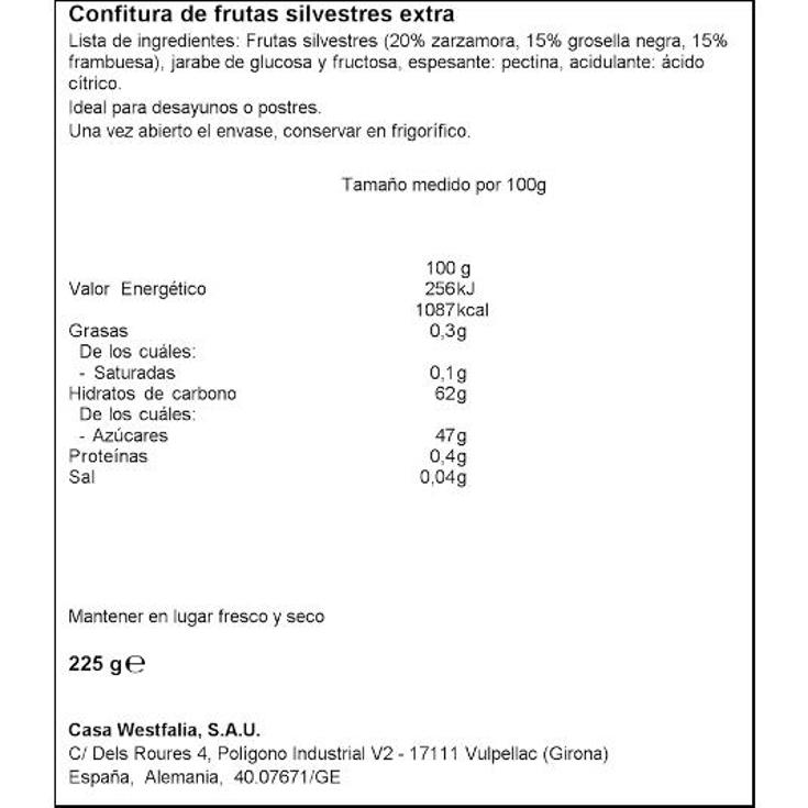 CONFITURA FRUTAS DEL BOSQUE MUHLHAUSER TARRO 225 GR