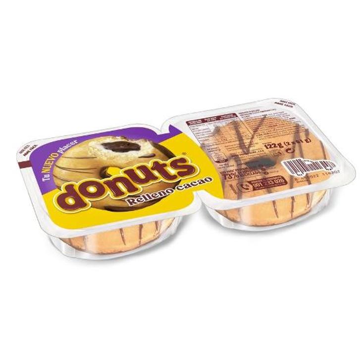 DONUTS RELLENO CACAO 2 UDS PQTE 122 GR