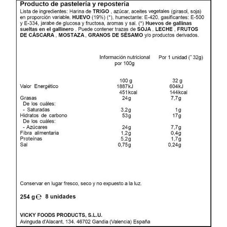 MAGDALENA CUADRADA GLORIA 8 UDS DULCESOL PQTE 254 GR