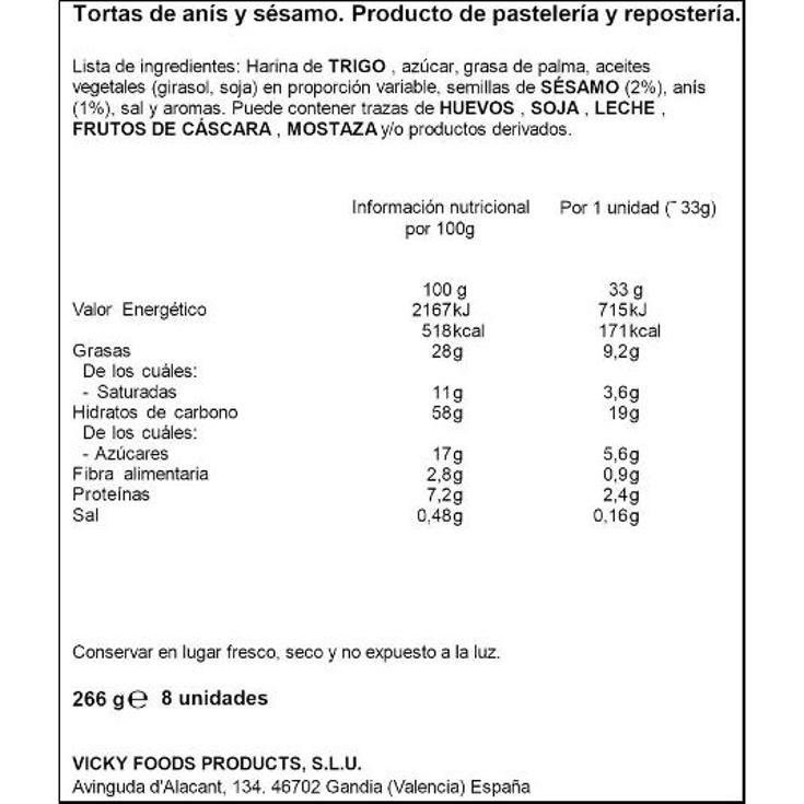 TORTAS ANIS DULCESOL PQTE 266 GR