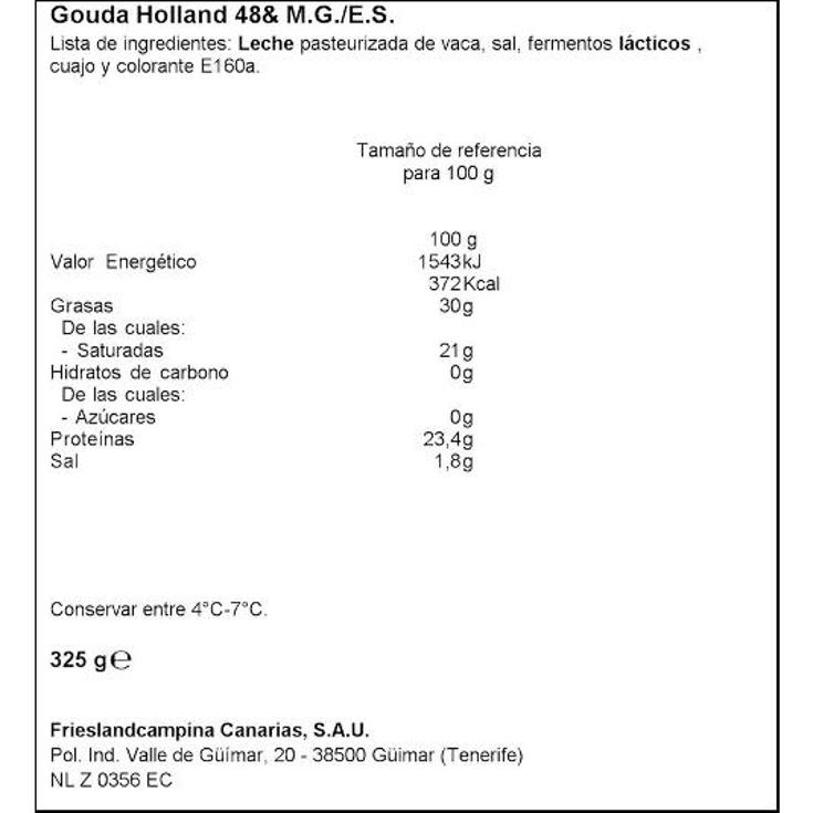 QUESO GOUDA TIERNO CUÑAS CASTILLO UNIDAD 325 GR