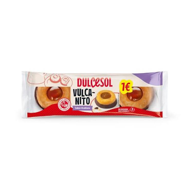 PASTELITOS VULCANITOS 3 UDS DULCESOL PQTE 140 GR