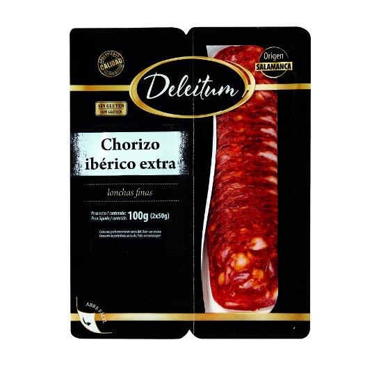 CHORIZO IB.EXTRA L.FINAS 2X50G DELEITUM PACK 100 GR