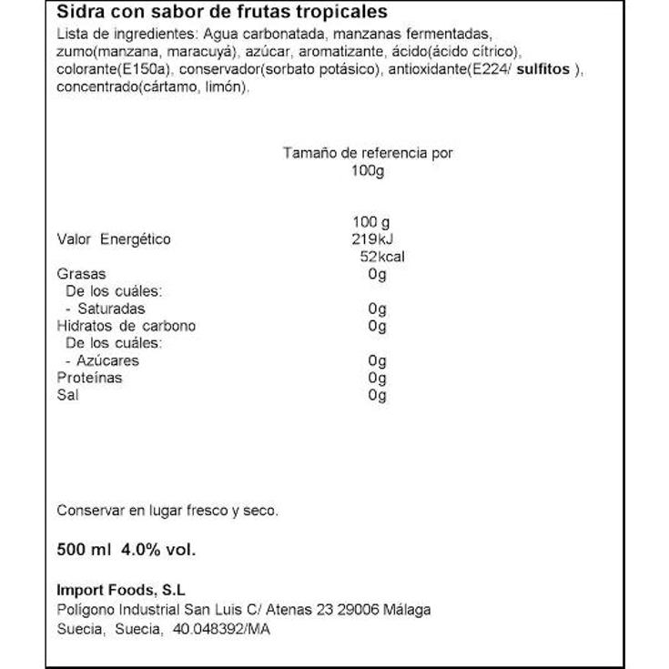 SIDRA TROPICAL 4º KOPPARBERG LATA 50 CL