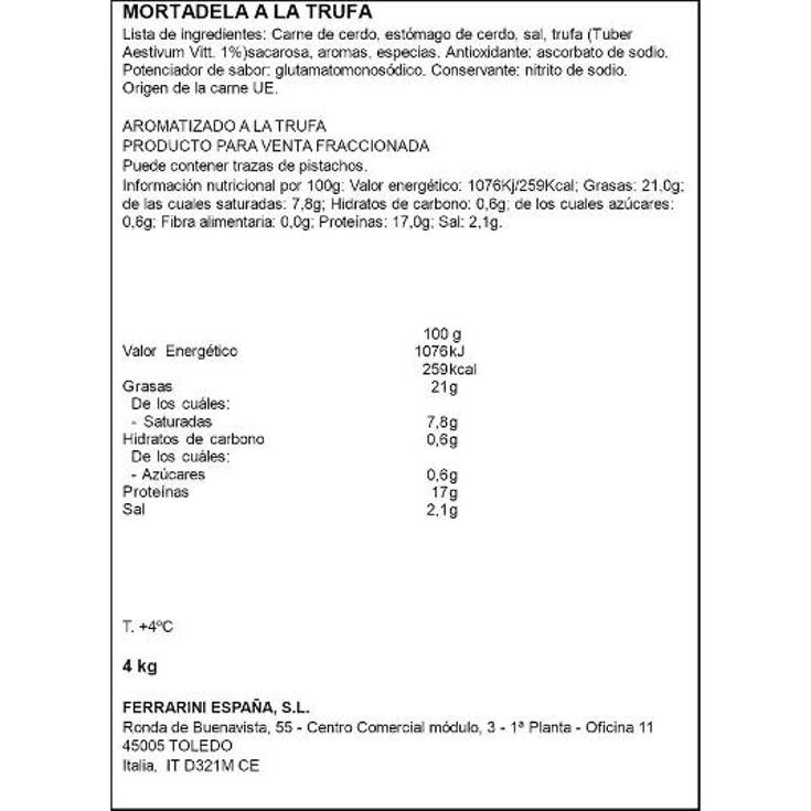 MORTADELA A LA TRUFA MEDIA PIE FERRARINI