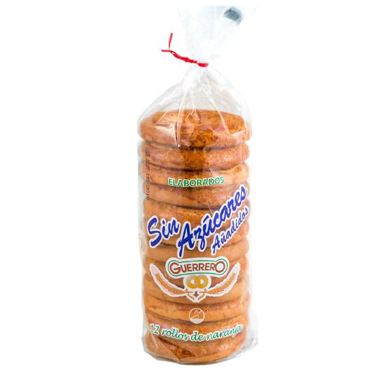 ROLLOS NARANJA S/AZUCAR BOLSA 420 GR
