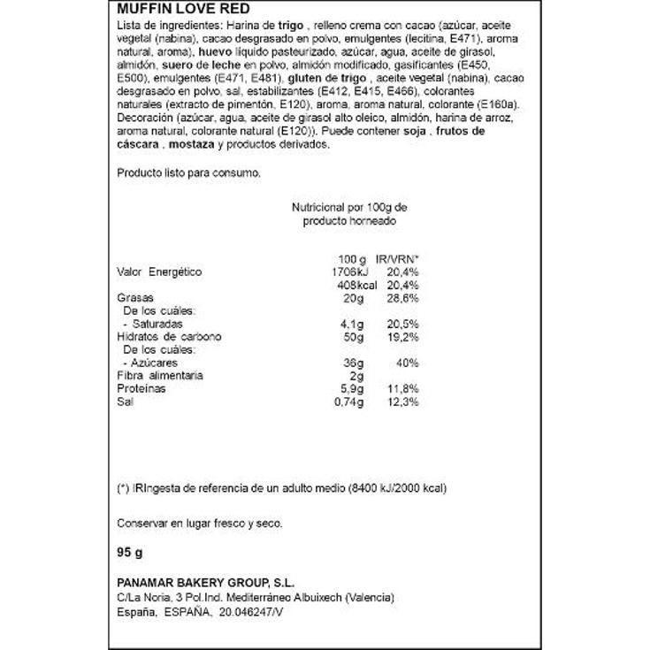 MUFFIN LOVE RED PACK 2UDS PANAMAR BOLSA 190 GR