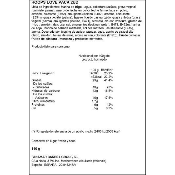 HOOPS LOVE PACK 2UDS PANAMAR PQTE 110 GR