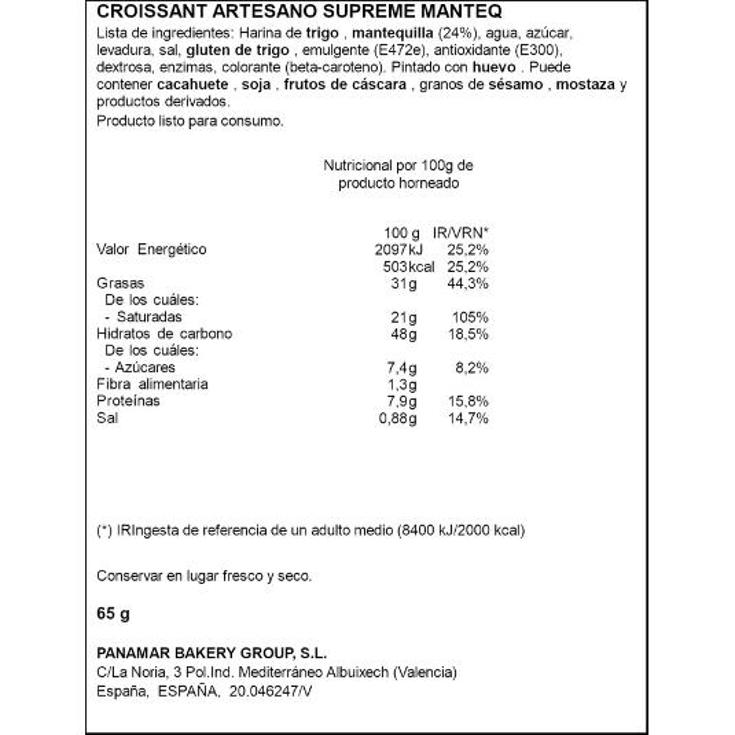 CROISSANT ARTESANO MANTEQUILLA PANAMAR UNIDAD 80 GR
