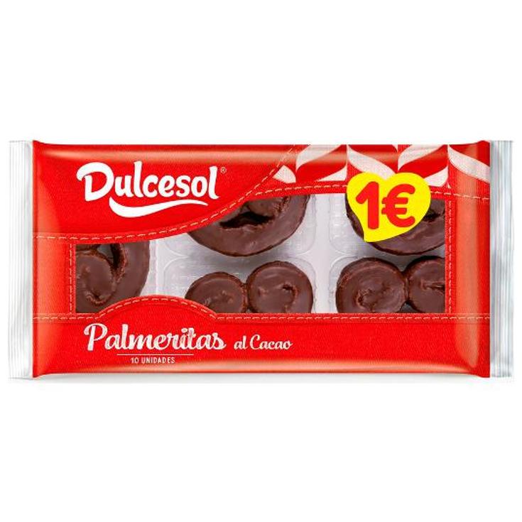 PALMERAS CHOCOLATE 10 UDS DULCESOL PQTE 165 GR