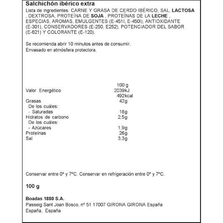 SALCHICHON IB.EXTRA L.FIN 2X50G DELEITUM PACK 100 GR